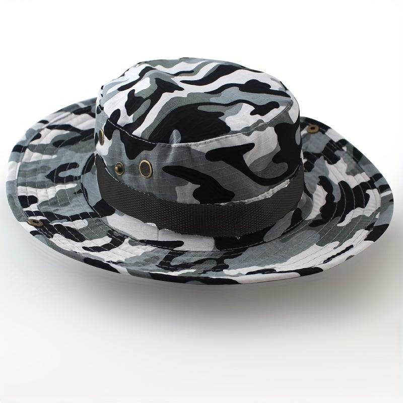 Outdoor Sun Protection Fashion Round Edge Cotton Woven Bucket Hat For Hiking Jungle Desert