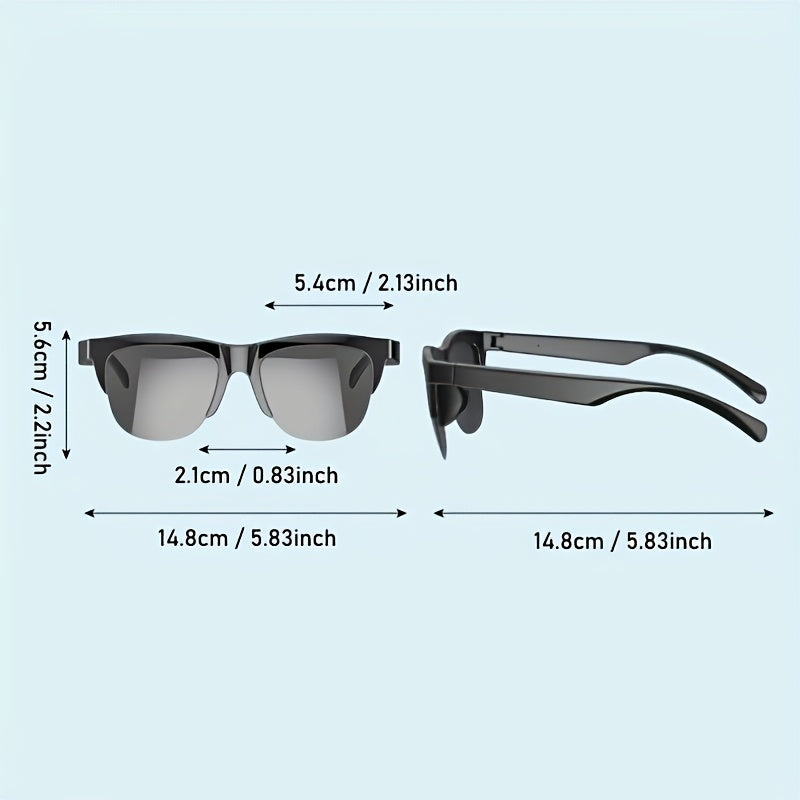 New Smart Wireless V5.3 Sunglasses, Multifunctional Glasses, Wireless Calls, Music Playback, Outdoor Sports Headphones, Rechargeable HIFI Sound Quality, HD Lenses, Black Technology, Unisex, Touch, Long Battery Life, UV Protec