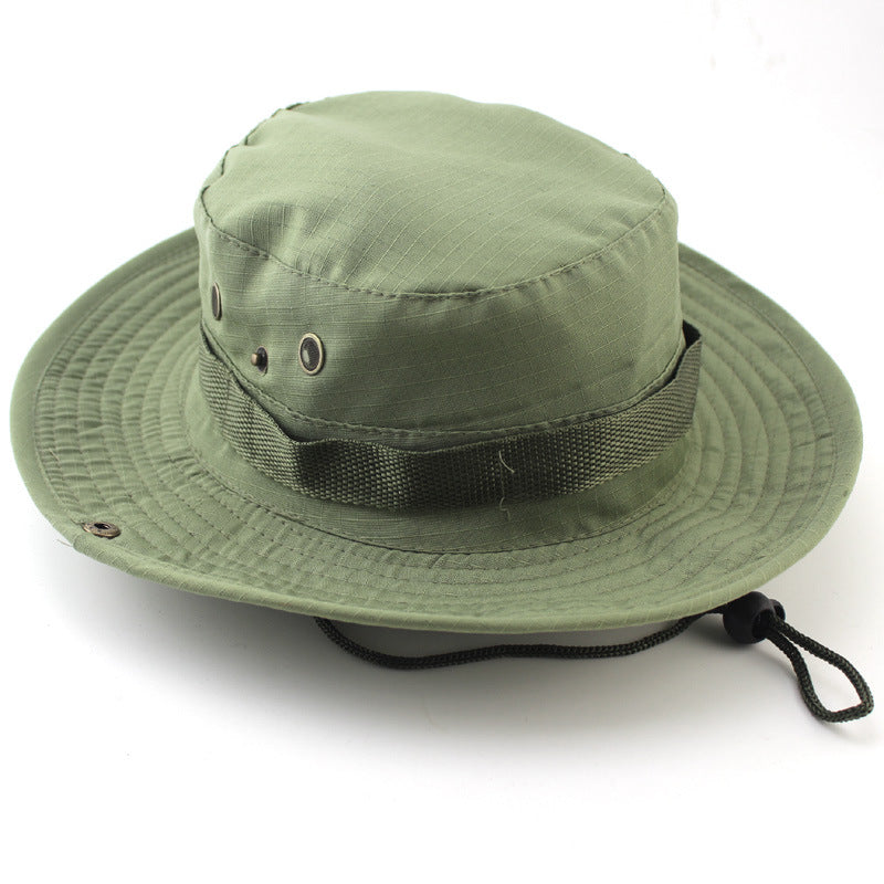 Outdoor Sun Protection Fashion Round Edge Cotton Woven Bucket Hat For Hiking Jungle Desert
