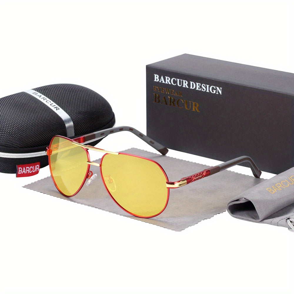BARCUR Retro Men's Sunglasses Polarized Sunglasses Driving Eyewear UV Protection Protective Sunglasses, ideal choice for gifts