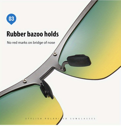 UV400 Dual-Vision Photochromic Polarized Sunglasses: Day & Night Protection for Men & Women