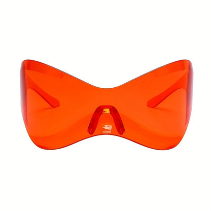 Windproof Frameless One-piece Sunglasses For Women European And American Personality Sports Glasses Punk Mask Fashion Y2K Cycling Sunglasses