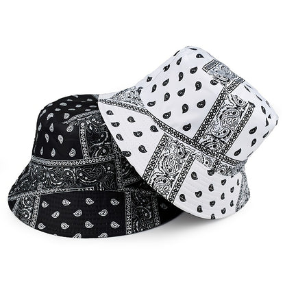 1pc Retro European And American Style Fashion Trendy Printed Cashew Bucket Hat Outdoor Travel Sun Hat Double-sided Wearable Basin Hat, Ideal Choice For Gifts