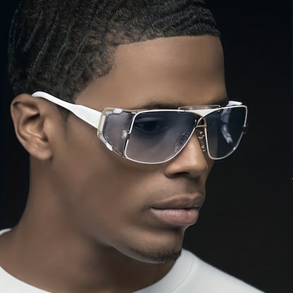 1pc Men's Retro Punk Metal Sunglasses, Dustproof Lens, Fashion Sunglasses with Glasses Case