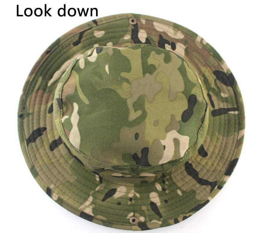 Outdoor Sun Protection Fashion Round Edge Cotton Woven Bucket Hat For Hiking Jungle Desert