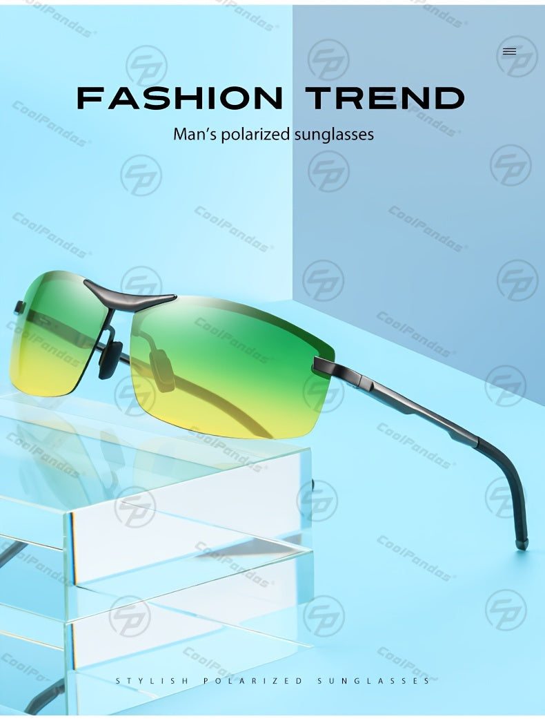 UV400 Dual-Vision Photochromic Polarized Sunglasses: Day & Night Protection for Men & Women