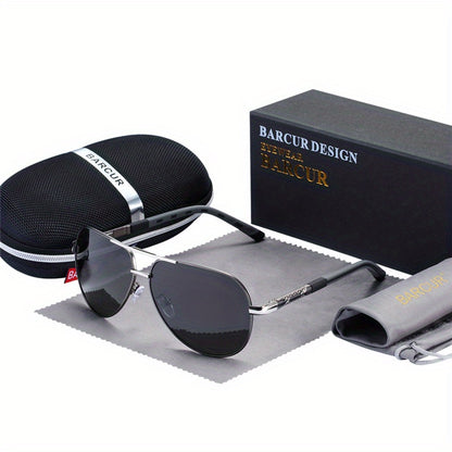 BARCUR Retro Men's Sunglasses Polarized Sunglasses Driving Eyewear UV Protection Protective Sunglasses, ideal choice for gifts