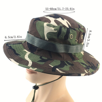 Outdoor Sun Protection Fashion Round Edge Cotton Woven Bucket Hat For Hiking Jungle Desert