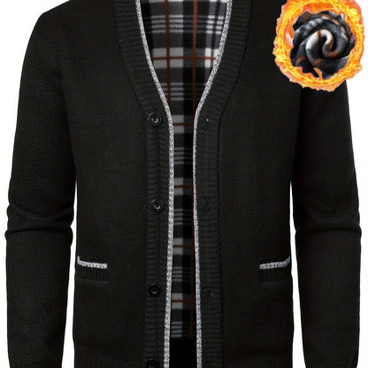 Cozy V-Neck Cardigan Sweater - Soft Knit, Casual, Fall and Winter Essential, Best Selling Men's Clothing for Cold Weather