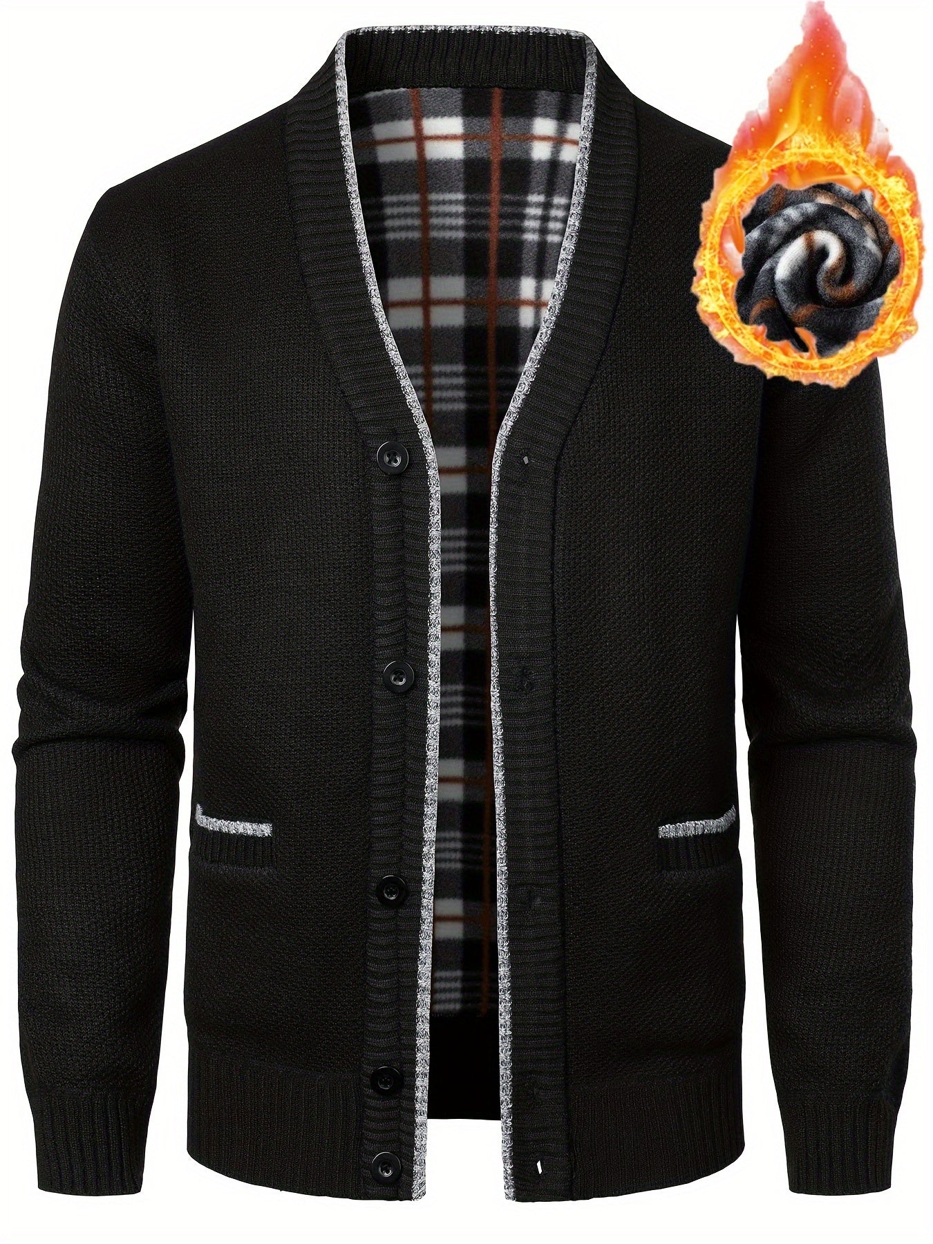 Cozy V-Neck Cardigan Sweater - Soft Knit, Casual, Fall and Winter Essential, Best Selling Men's Clothing for Cold Weather