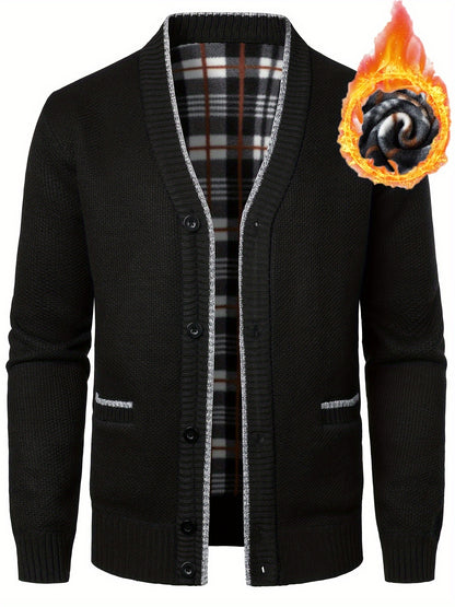 Cozy V-Neck Cardigan Sweater - Soft Knit, Casual, Fall and Winter Essential, Best Selling Men's Clothing for Cold Weather