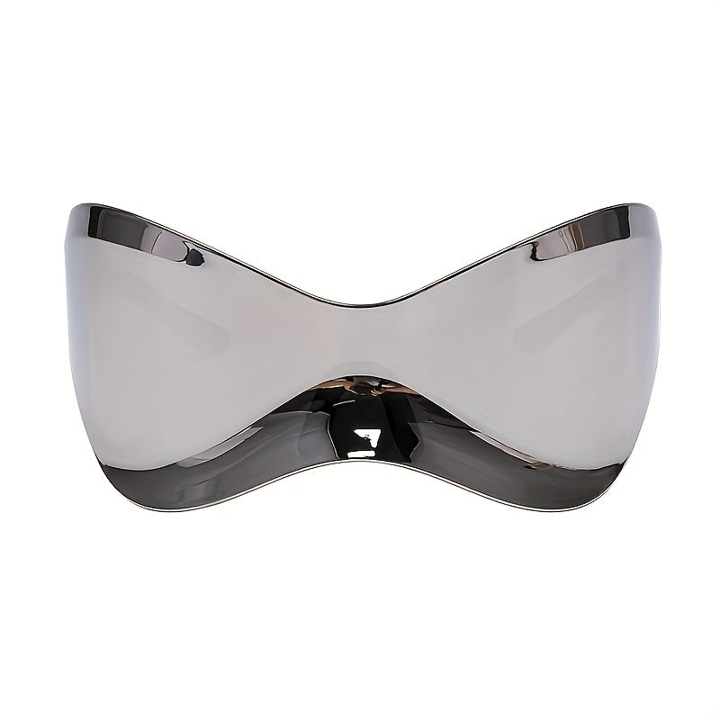 Windproof Frameless One-piece Sunglasses For Women European And American Personality Sports Glasses Punk Mask Fashion Y2K Cycling Sunglasses
