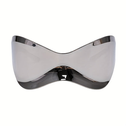 Windproof Frameless One-piece Sunglasses For Women European And American Personality Sports Glasses Punk Mask Fashion Y2K Cycling Sunglasses