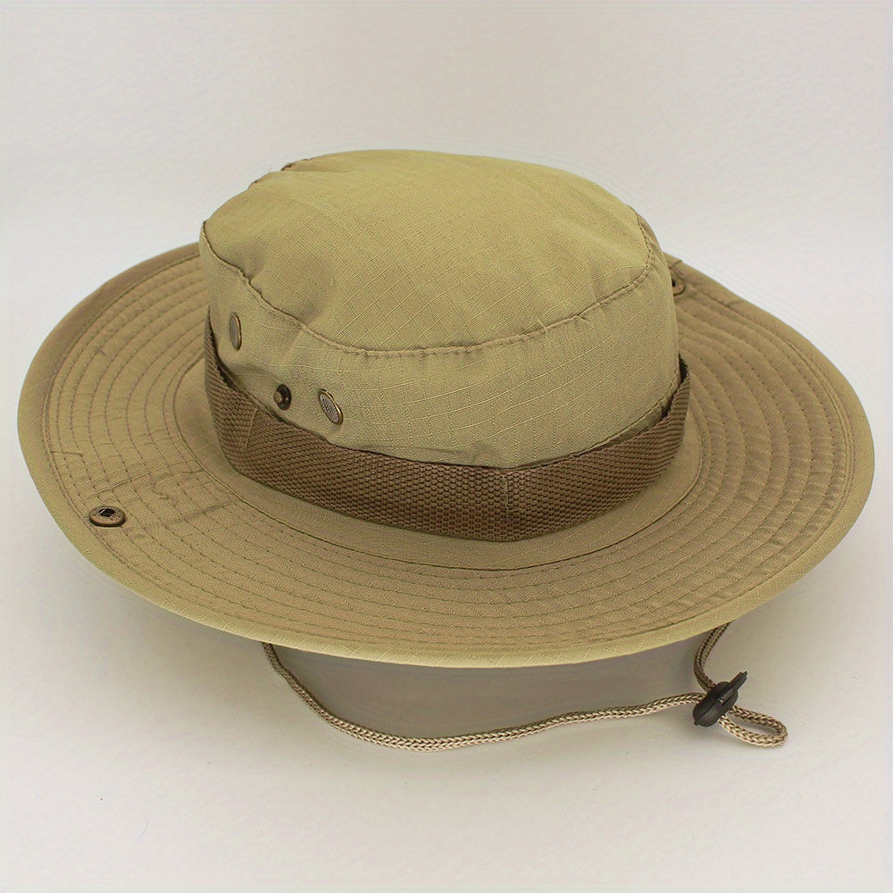 Outdoor Sun Protection Fashion Round Edge Cotton Woven Bucket Hat For Hiking Jungle Desert