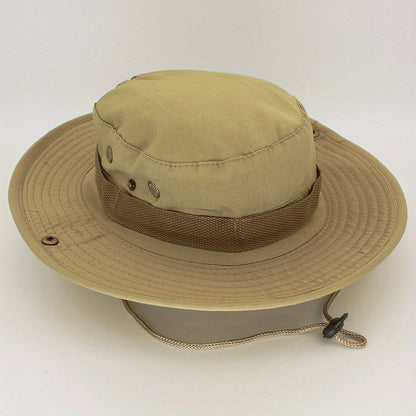 Outdoor Sun Protection Fashion Round Edge Cotton Woven Bucket Hat For Hiking Jungle Desert
