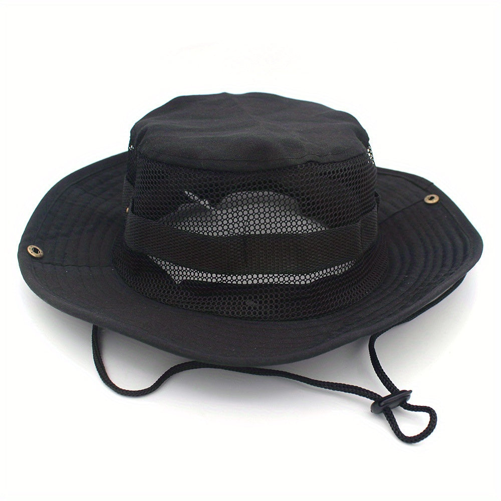 Outdoor Sun Protection Fashion Round Edge Cotton Woven Bucket Hat For Hiking Jungle Desert