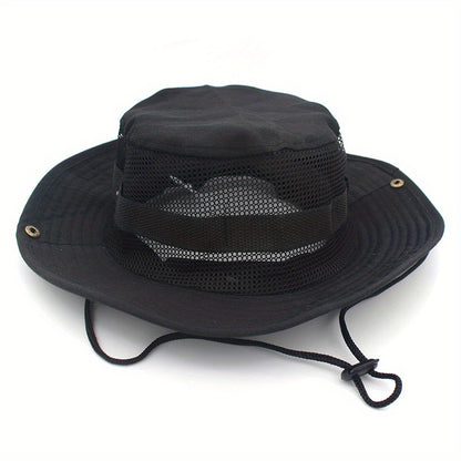 Outdoor Sun Protection Fashion Round Edge Cotton Woven Bucket Hat For Hiking Jungle Desert