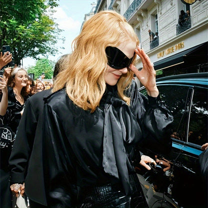 Windproof Frameless One-piece Sunglasses For Women European And American Personality Sports Glasses Punk Mask Fashion Y2K Cycling Sunglasses