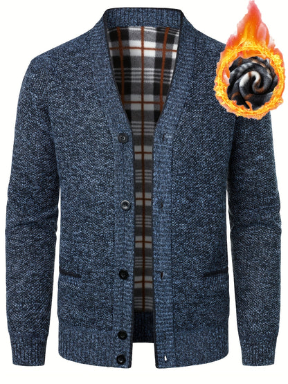 Cozy V-Neck Cardigan Sweater - Soft Knit, Casual, Fall and Winter Essential, Best Selling Men's Clothing for Cold Weather
