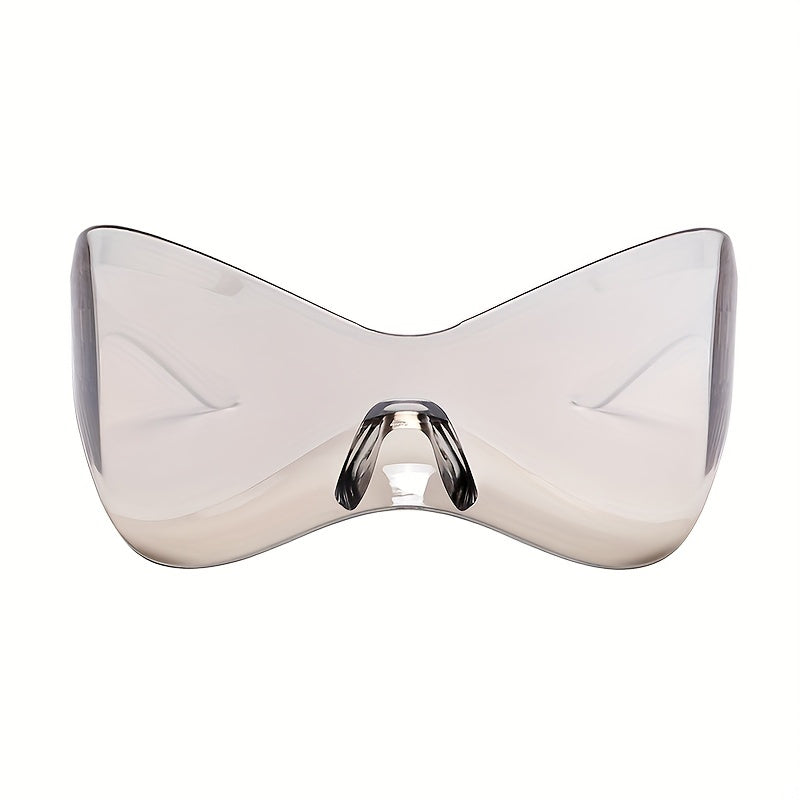 Windproof Frameless One-piece Sunglasses For Women European And American Personality Sports Glasses Punk Mask Fashion Y2K Cycling Sunglasses
