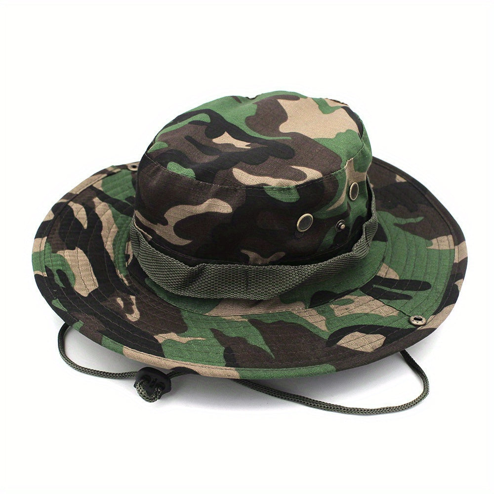 Outdoor Sun Protection Fashion Round Edge Cotton Woven Bucket Hat For Hiking Jungle Desert