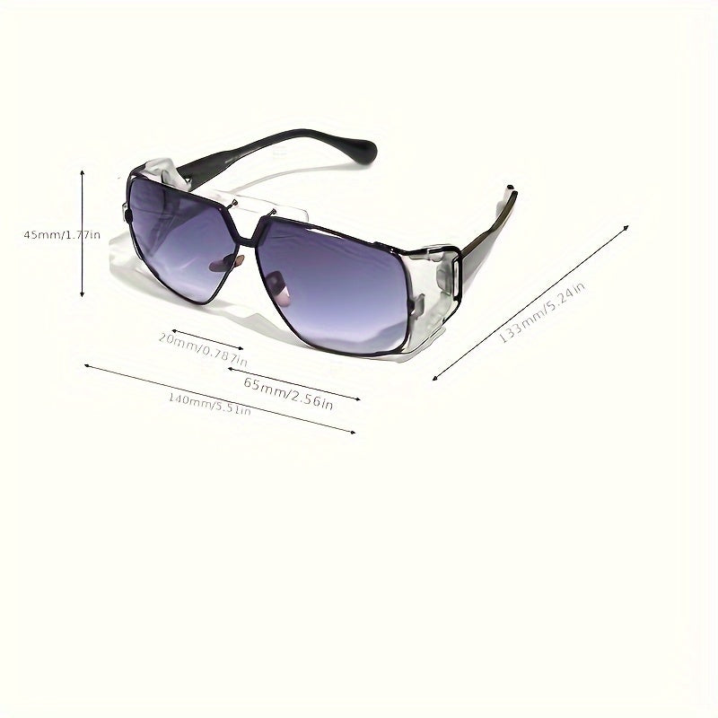 1pc Men's Retro Punk Metal Sunglasses, Dustproof Lens, Fashion Sunglasses with Glasses Case
