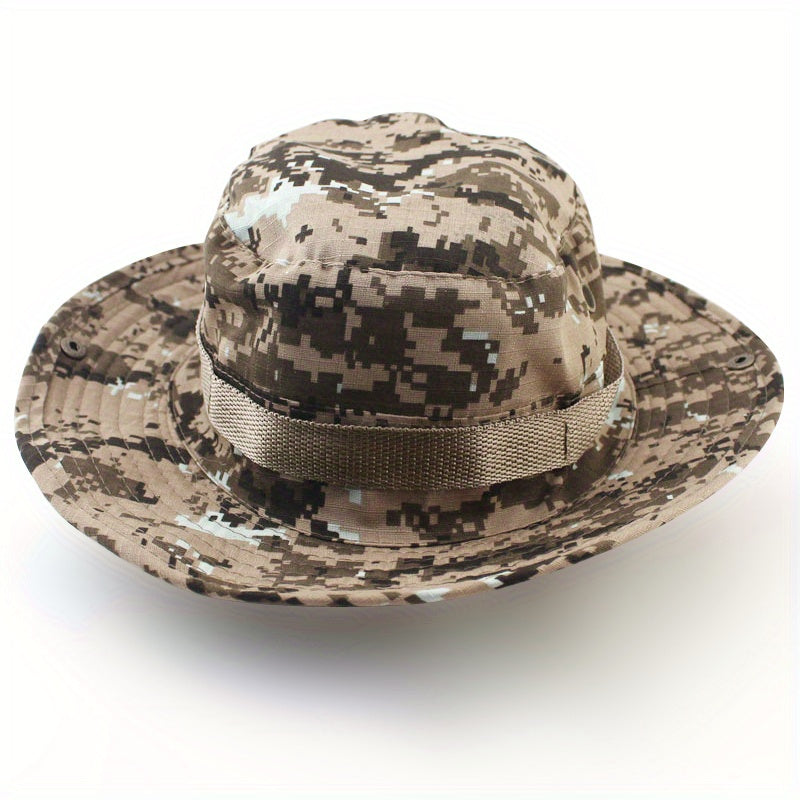 Outdoor Sun Protection Fashion Round Edge Cotton Woven Bucket Hat For Hiking Jungle Desert