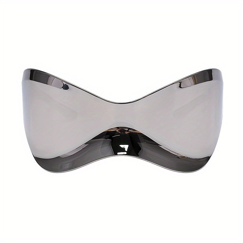 Windproof Frameless One-piece Sunglasses For Women European And American Personality Sports Glasses Punk Mask Fashion Y2K Cycling Sunglasses
