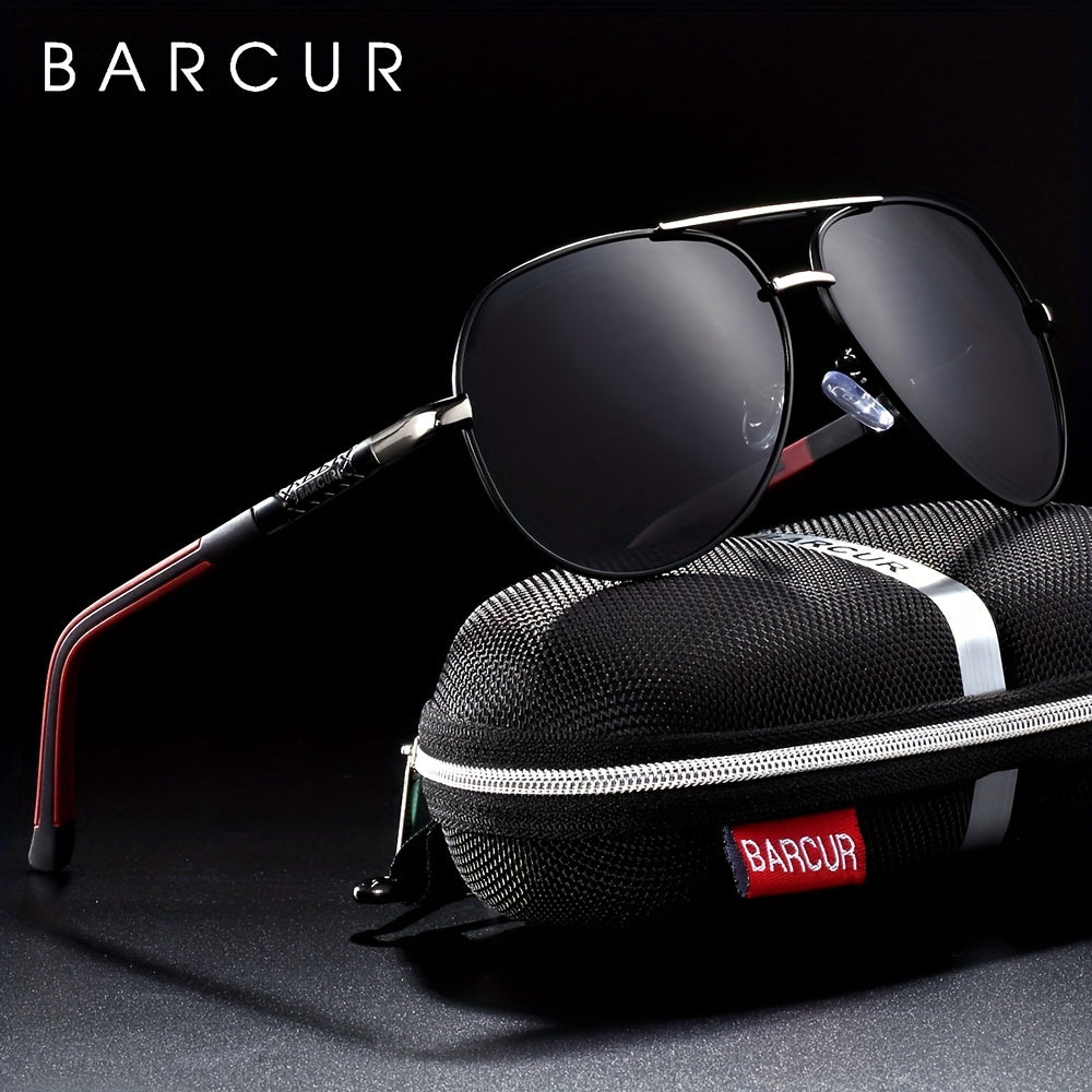 BARCUR Retro Men's Sunglasses Polarized Sunglasses Driving Eyewear UV Protection Protective Sunglasses, ideal choice for gifts