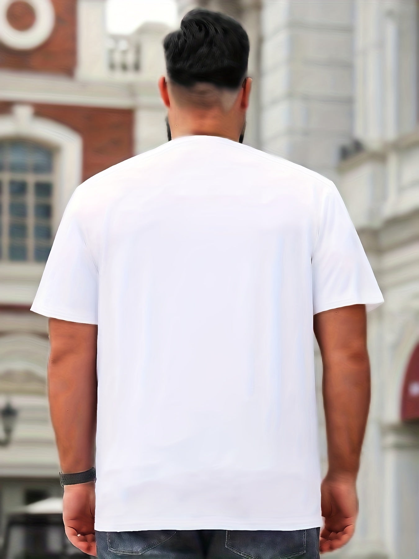 Men's "Tattooed & Employed" Print T-shirt, Casual Comfy Slightly Stretch Crew Neck Tee, Men's Clothing For Summer Outdoor