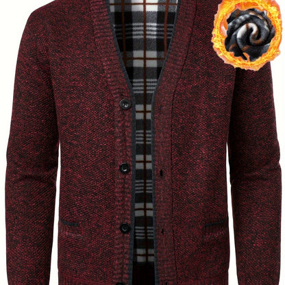 Cozy V-Neck Cardigan Sweater - Soft Knit, Casual, Fall and Winter Essential, Best Selling Men's Clothing for Cold Weather