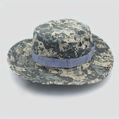 Outdoor Sun Protection Fashion Round Edge Cotton Woven Bucket Hat For Hiking Jungle Desert